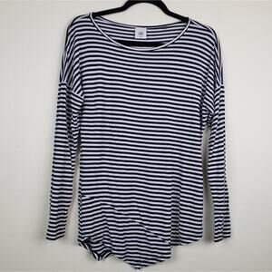 CaBi | Boat Stripe, Asymmetrical hem Tee.